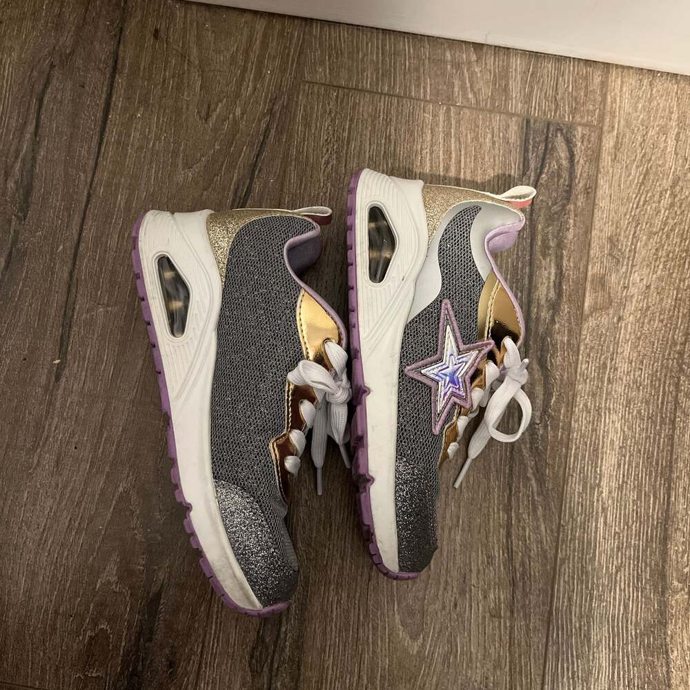 Skechers Kids Girls Uno-Starry Vibe Sneaker, Gunmetal, size 1 Little girl